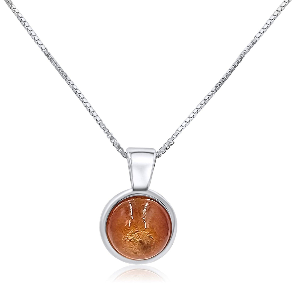 Real Sunstone Bezel Necklace - Uniquelan Jewelry