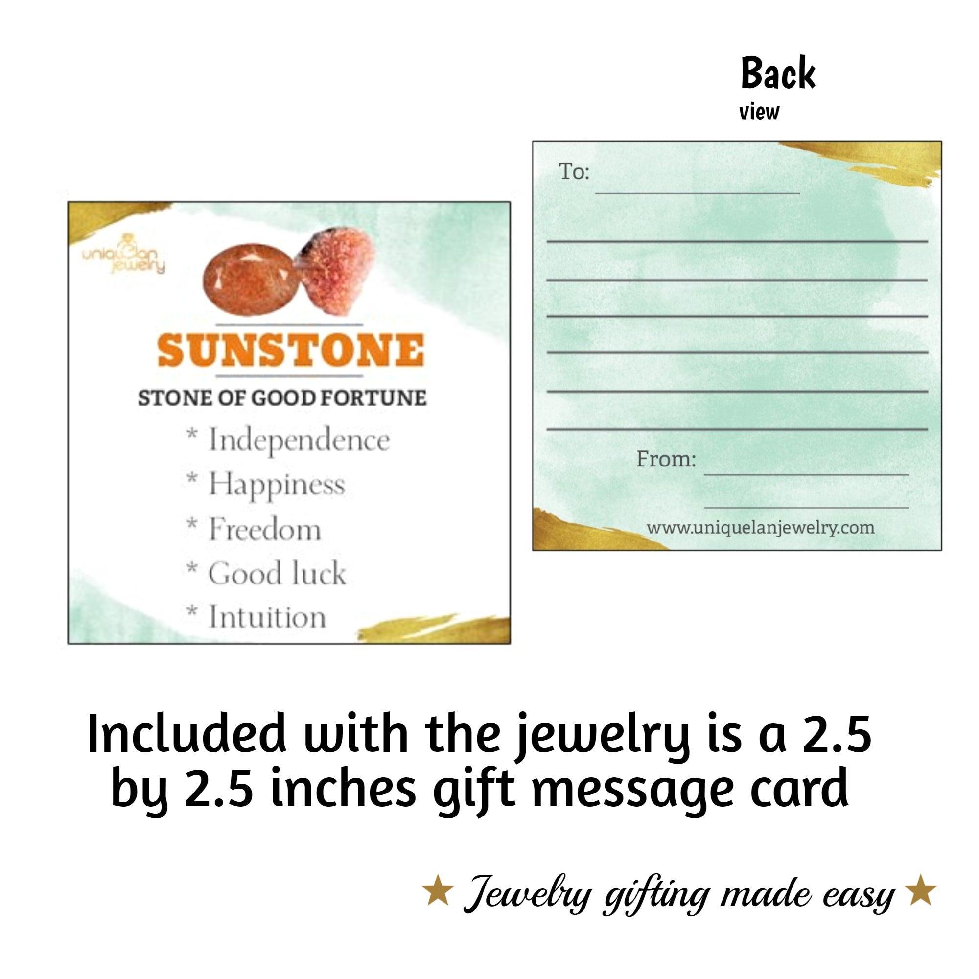 Real Sunstone Bezel Stud Earrings - Uniquelan Jewelry