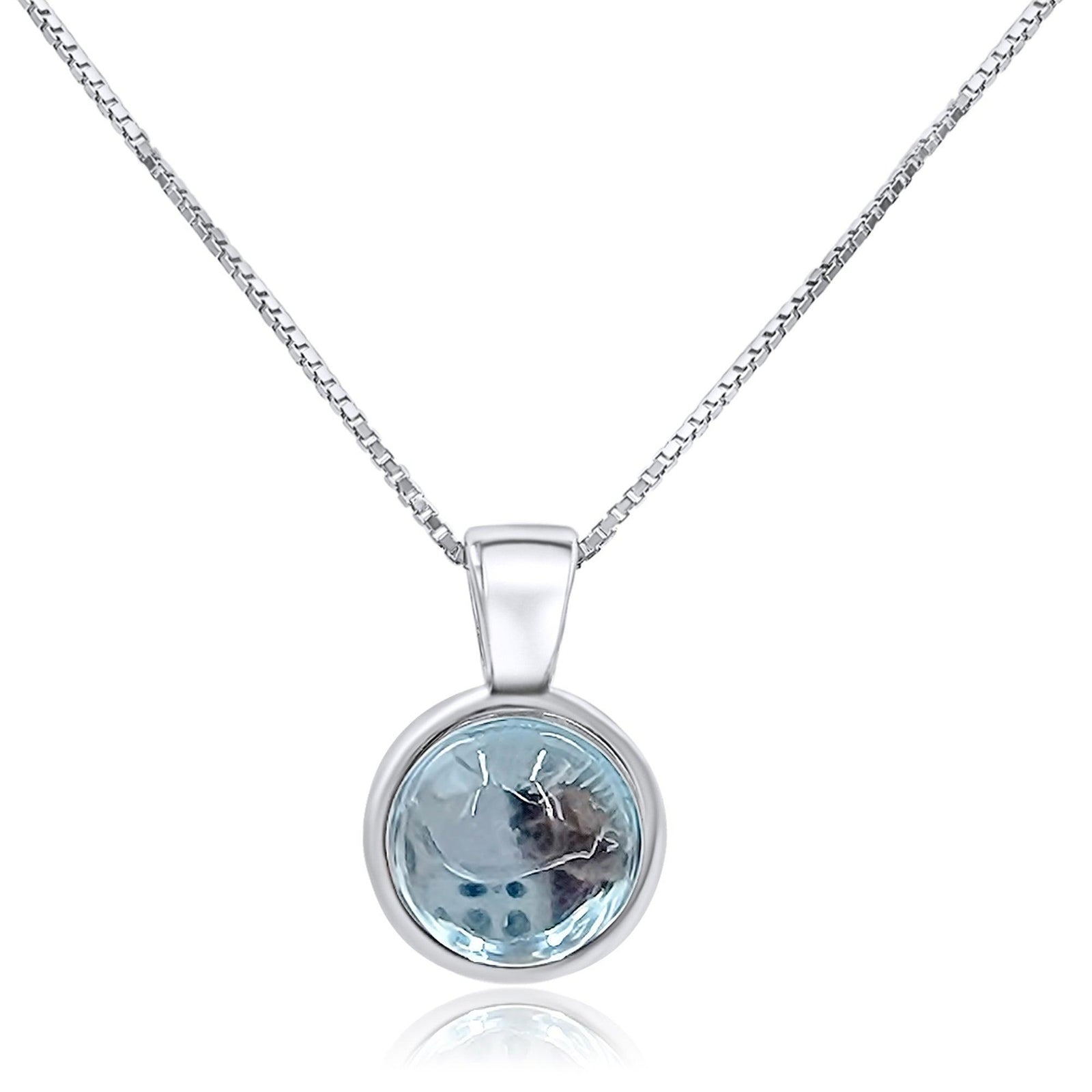 Real Topaz Bezel Necklace - Uniquelan Jewelry