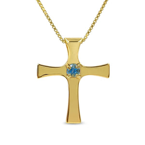 Real Topaz Cross Necklace - Uniquelan Jewelry