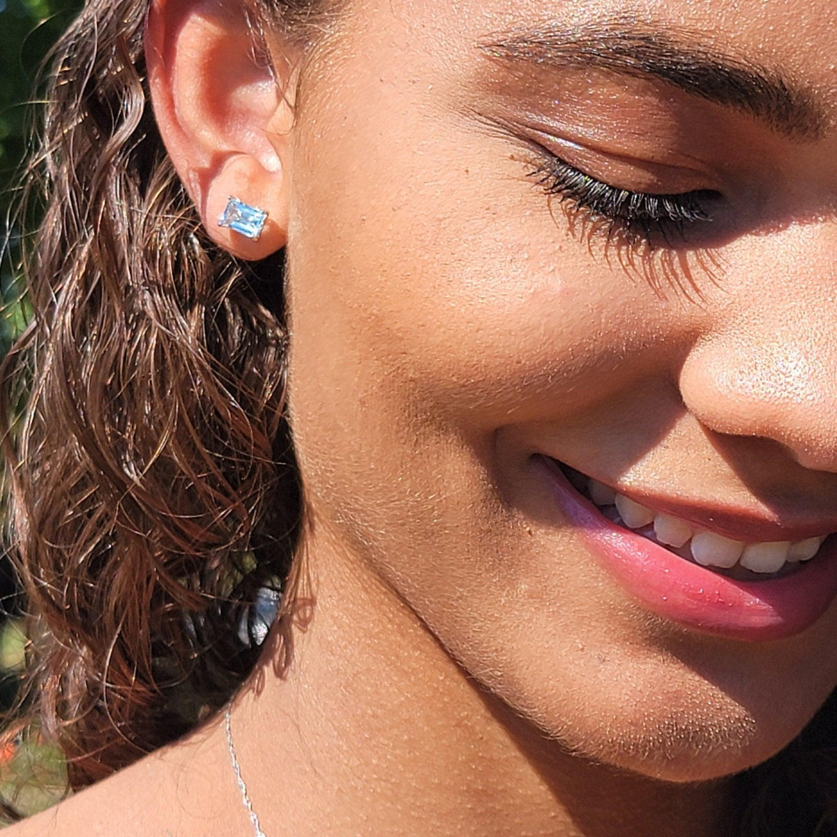 Real Topaz Heart Stud Earrings - Uniquelan Jewelry