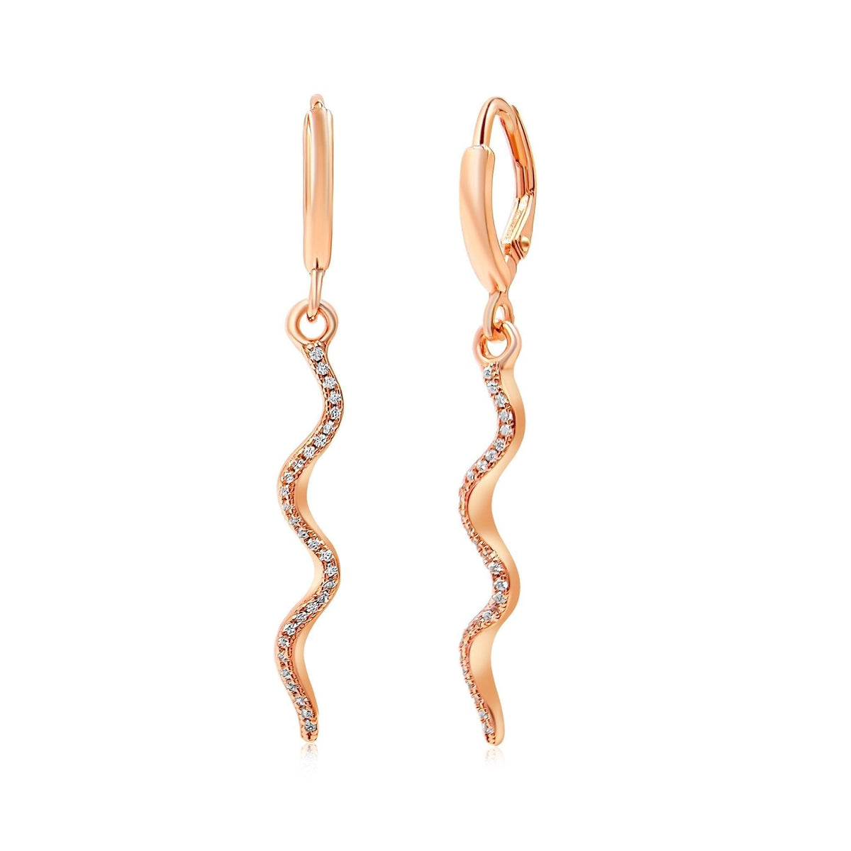 Spiral Snake Zircon Drop Earrings - Uniquelan Jewelry