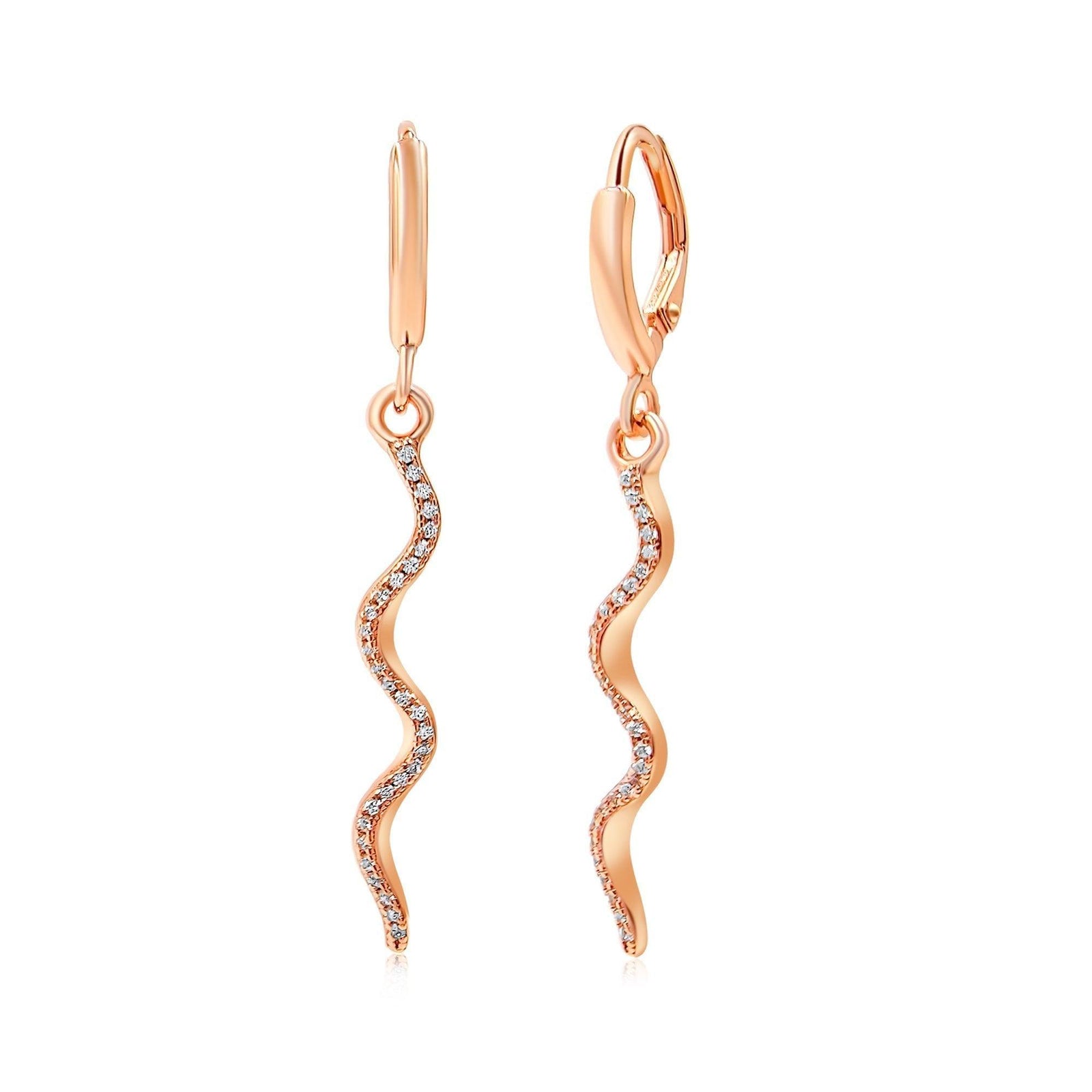 Spiral Snake Zircon Drop Earrings - Uniquelan Jewelry