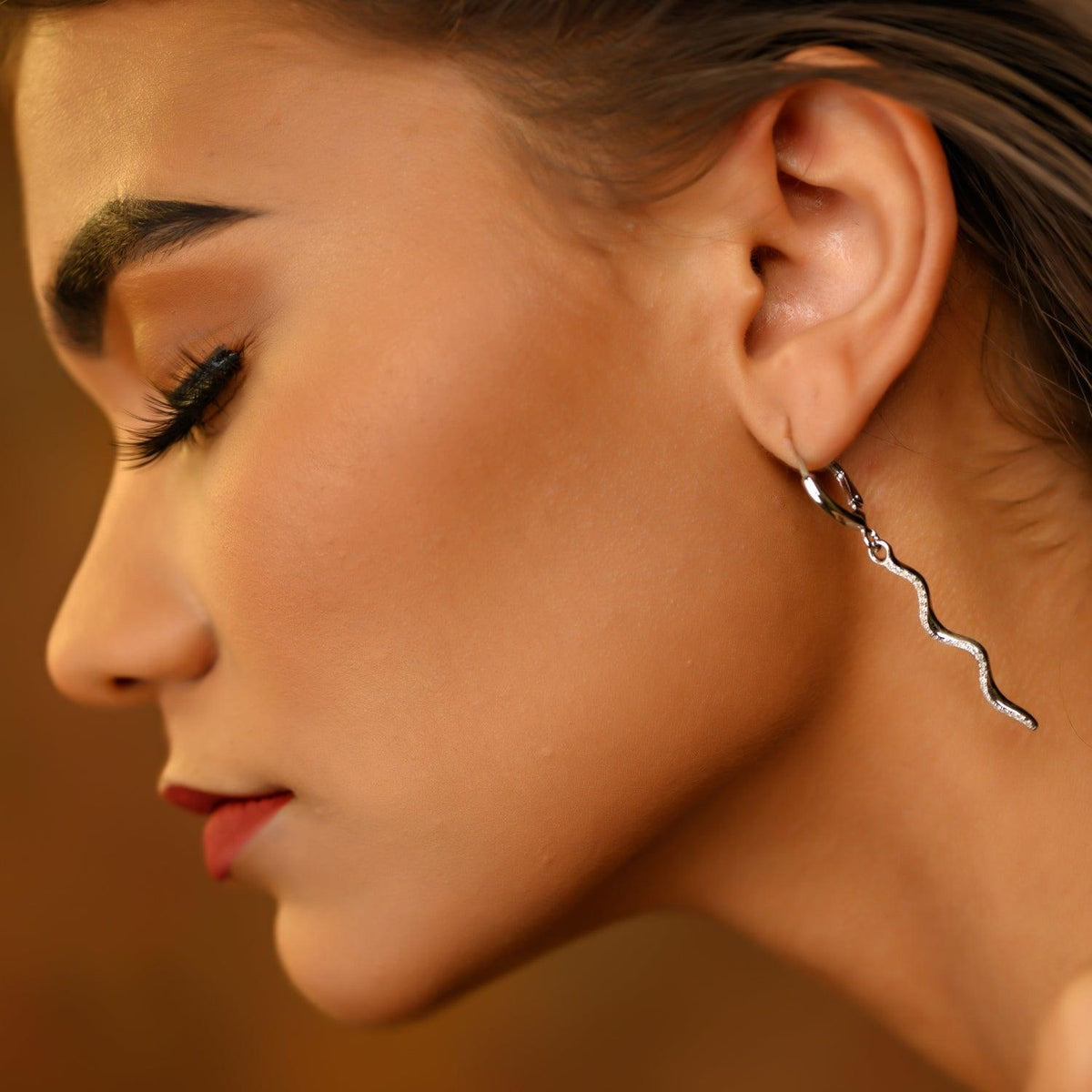 Spiral Snake Zircon Drop Earrings - Uniquelan Jewelry