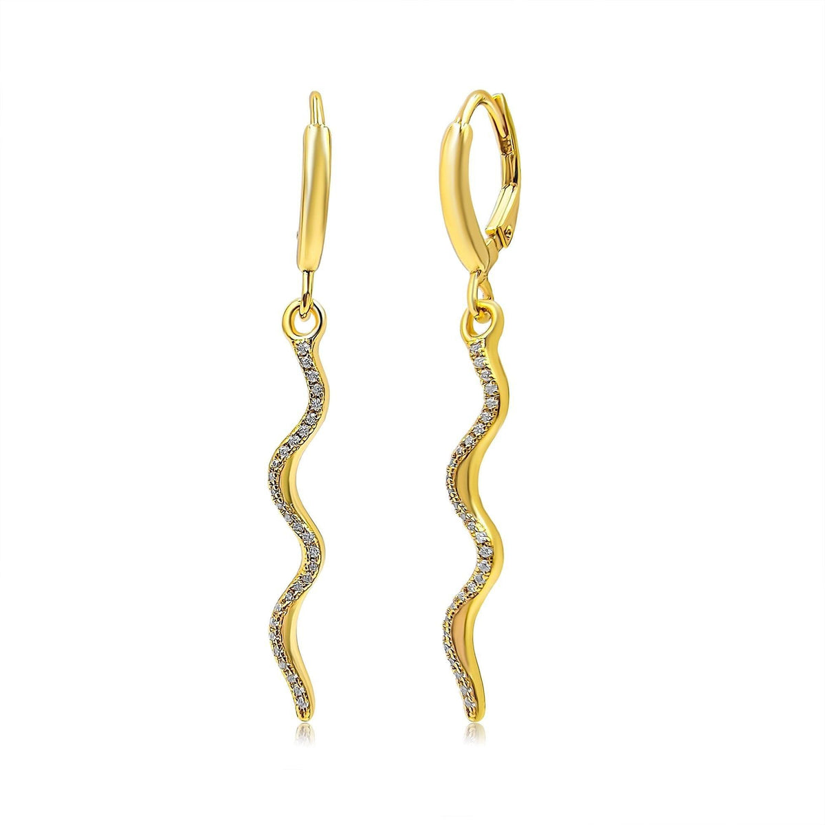 Spiral Snake Zircon Drop Earrings - Uniquelan Jewelry