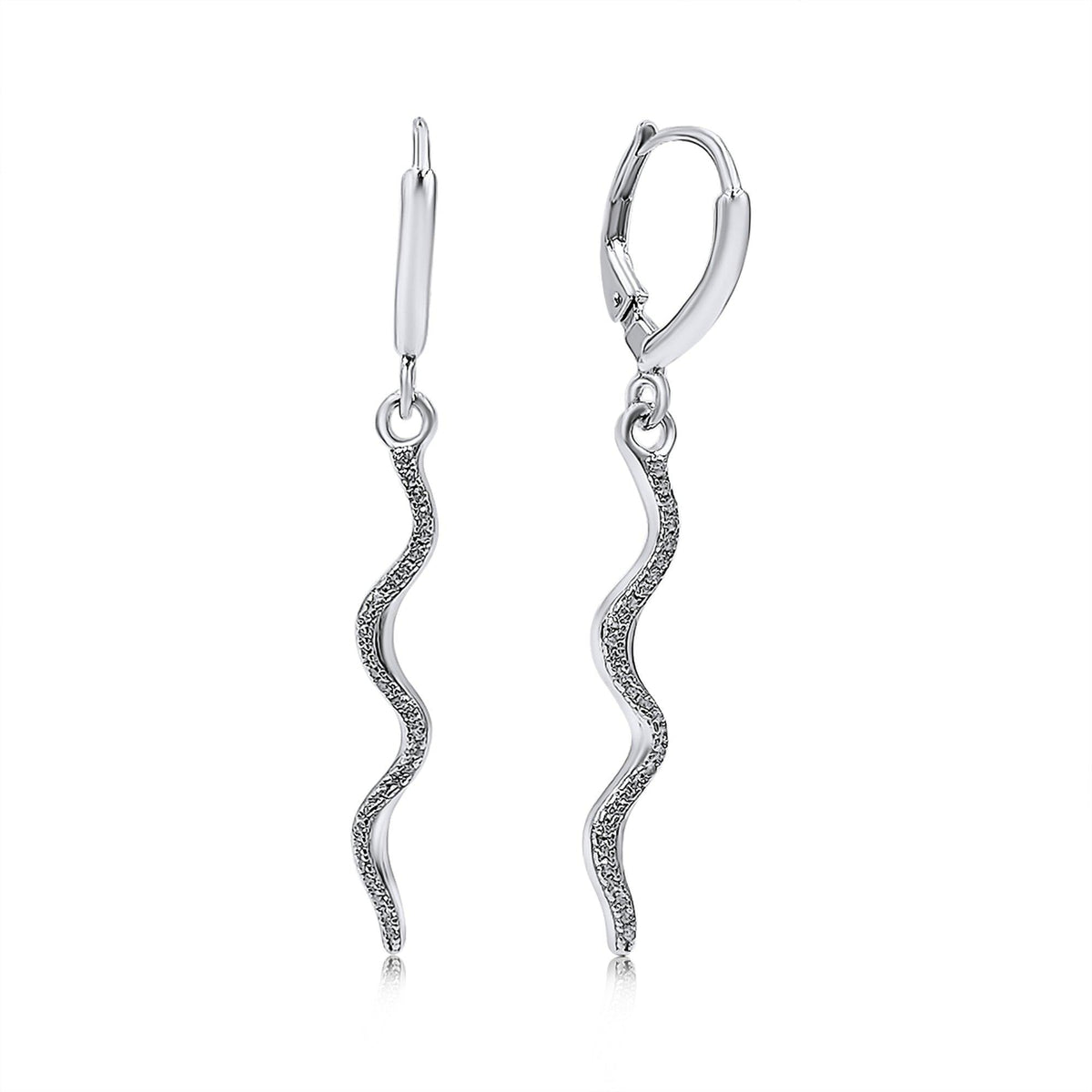Spiral Snake Zircon Drop Earrings - Uniquelan Jewelry