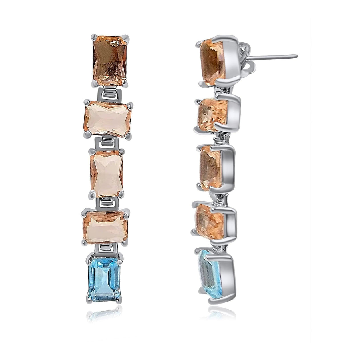 Topaz Signature Drop Earrings - Uniquelan Jewelry