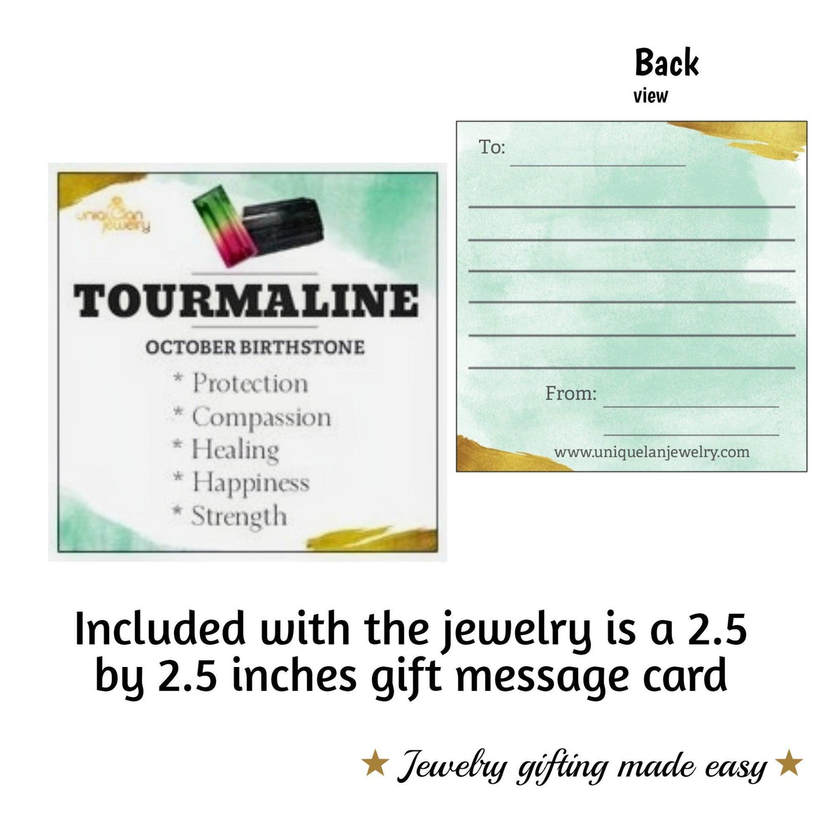 Watermelon Tourmaline Dainty Ring - Uniquelan Jewelry