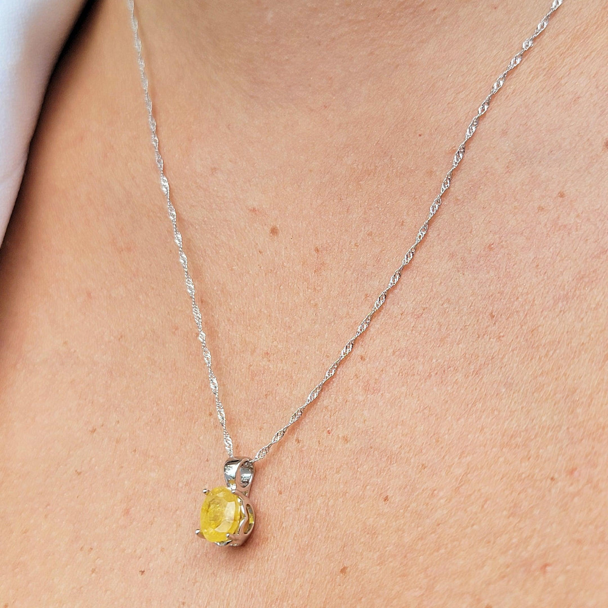 Yellow Sapphire Heart Necklace - Uniquelan Jewelry