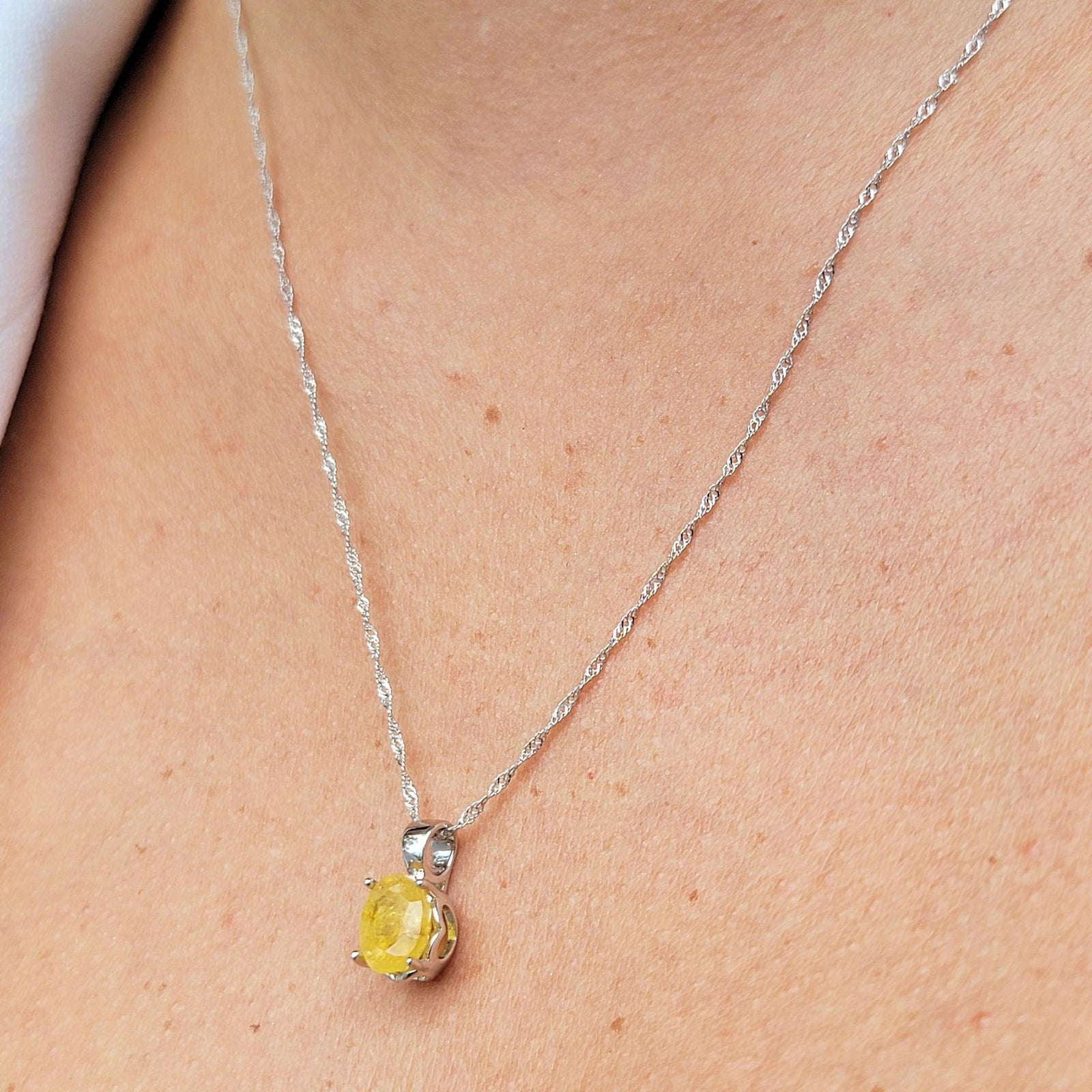 Yellow Sapphire Heart Necklace - Uniquelan Jewelry