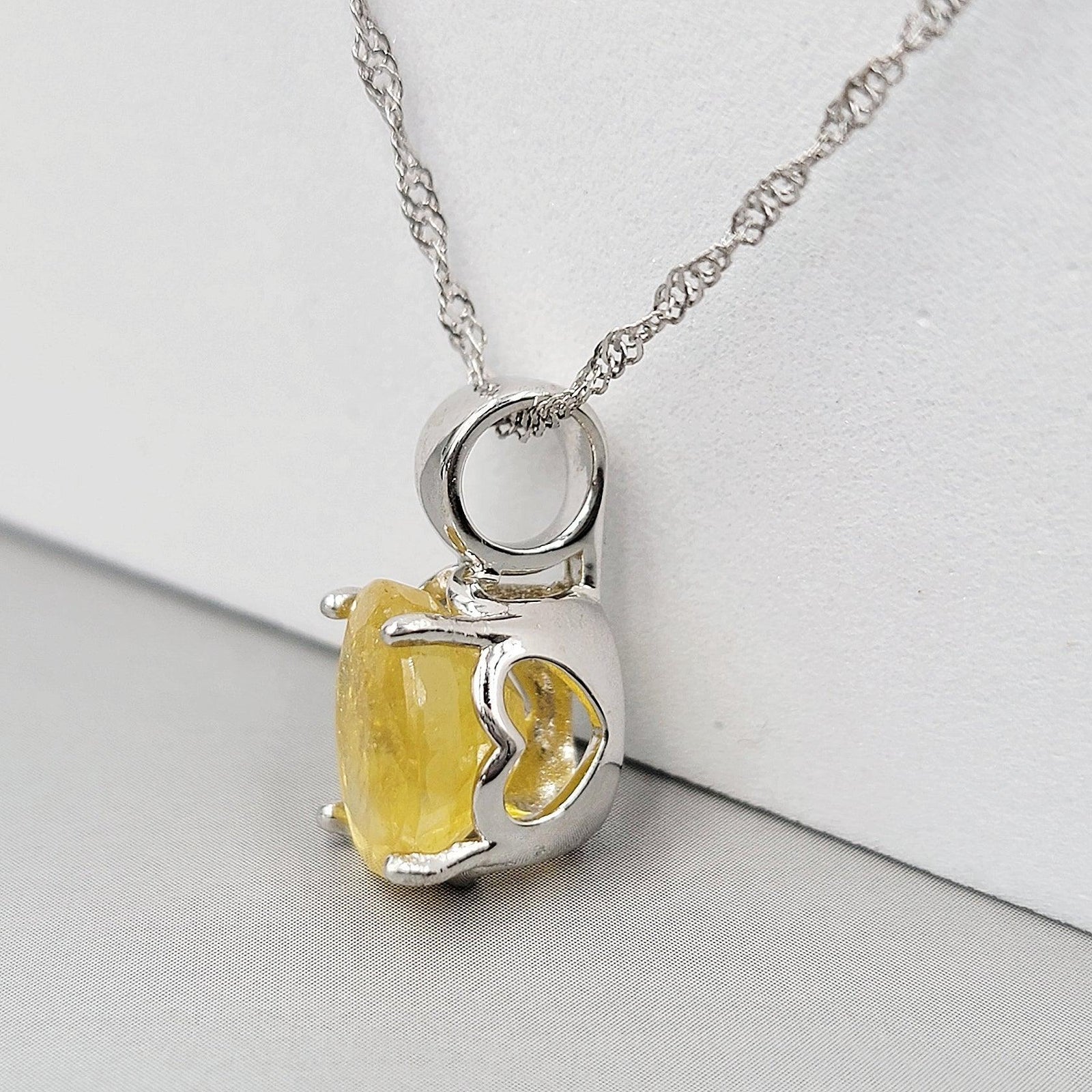 Yellow Sapphire Heart Necklace - Uniquelan Jewelry