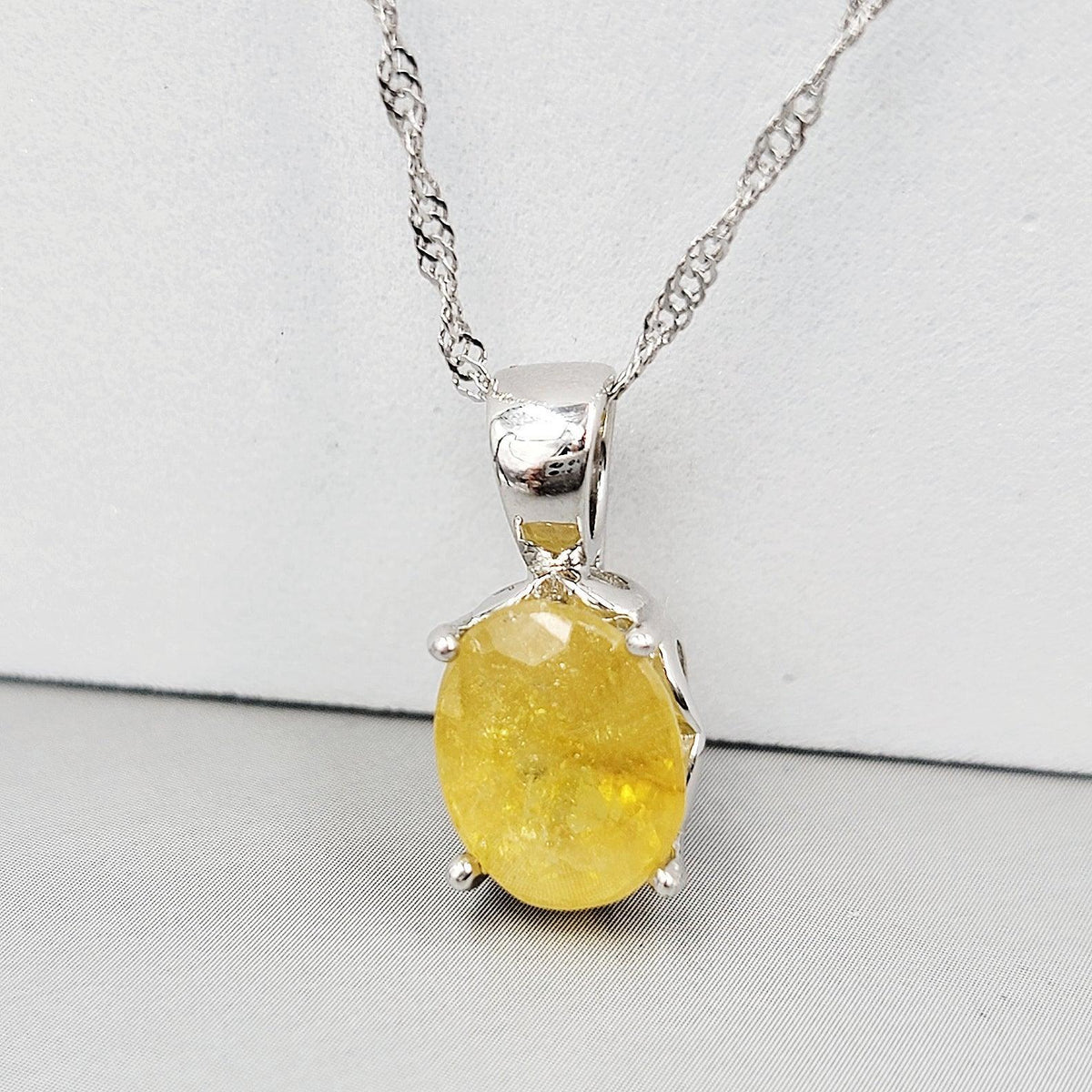 Yellow Sapphire Heart Necklace - Uniquelan Jewelry