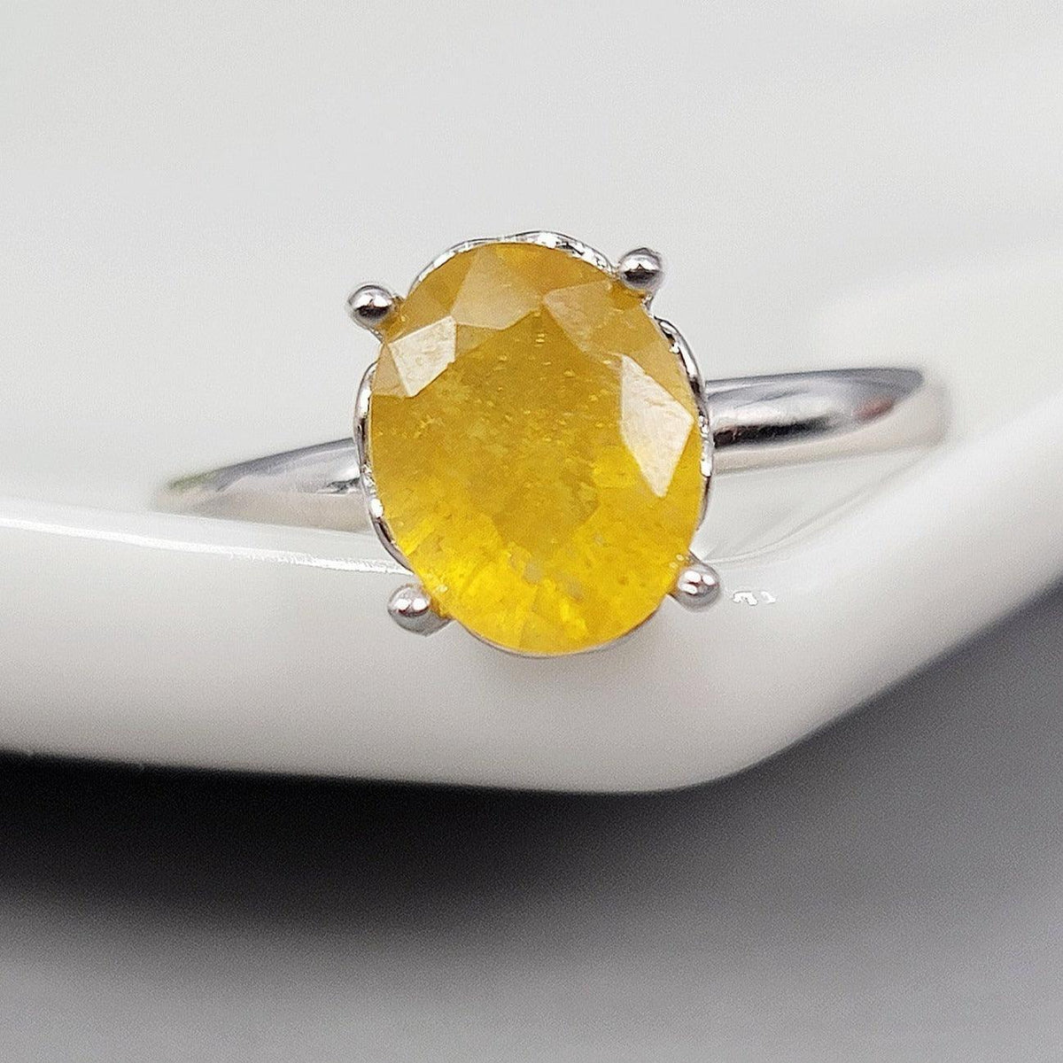 Yellow Sapphire Heart Ring - Uniquelan Jewelry