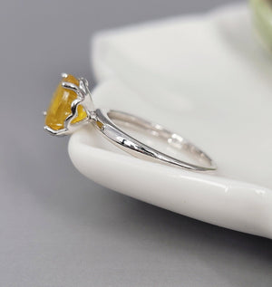 Yellow Sapphire Heart Ring - Uniquelan Jewelry