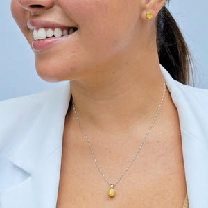 Yellow Sapphire Heart Stud Earrings - Uniquelan Jewelry
