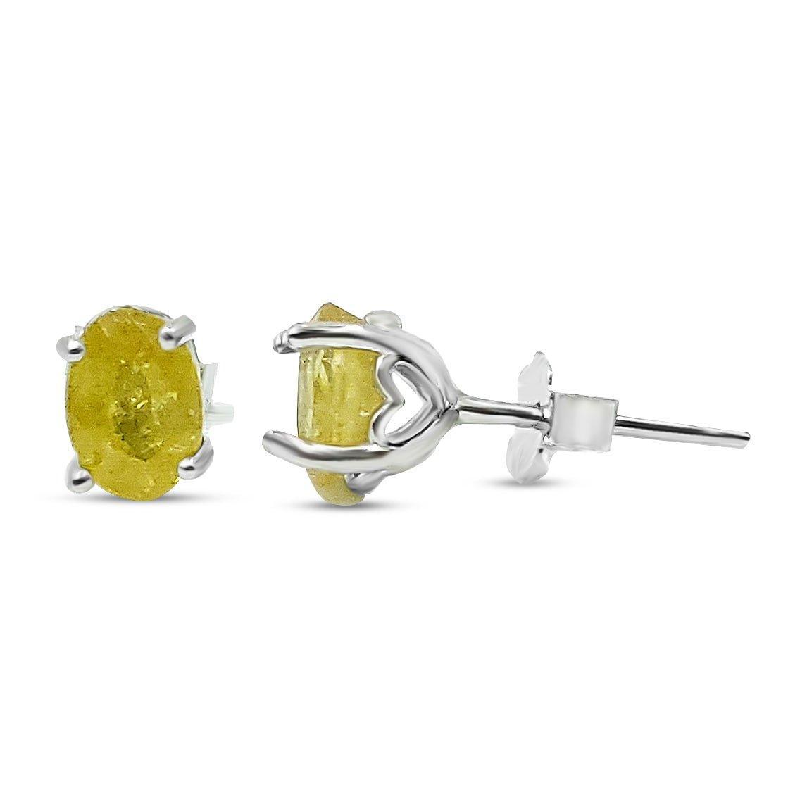 Yellow Sapphire Heart Stud Earrings - Uniquelan Jewelry
